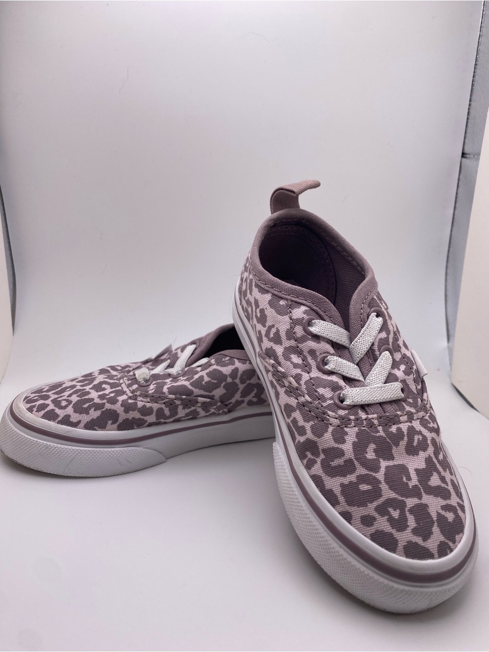 Kids Van’s Leopard Print Canvas Sneakers - Pink
